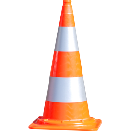 Cône de signalisation monobloc 75cm Rétro-réfléchissant 4.3Kg